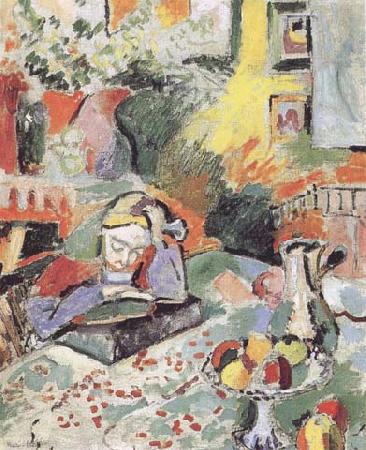 Henri Matisse Interior with a Young Girl Reading (mk35) oil painting image
